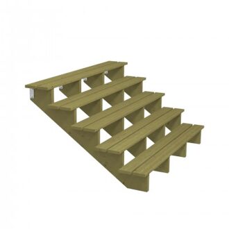 Houten Tuintrap 5 Treden - 34,2º - 180 CM Breed Black