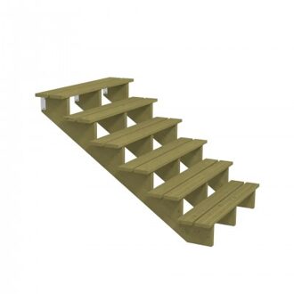 Houten Tuintrap 6 Treden - 34,2º - 120 CM Breed Black