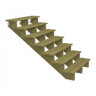 Houten Tuintrap 7 Treden - 34,2º - 120 CM Breed Black