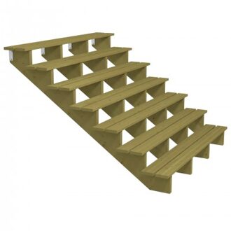 Houten Tuintrap 7 Treden - 34,2º - 180 CM Breed Black