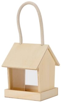 Houten Vogel Feeder Huis Opknoping Vogelhuisje voor Tuin Yard Outdoor Hexagon Vormige Met Dak Outdoor Voedsel Container home decor