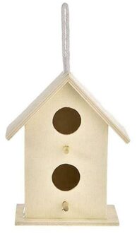 Houten Vogel Huis Nestkastje Voor Kleine Vogels Tuin Decoratie dubbele circle