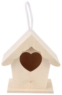 Houten Vogel Huis Nestkastje Voor Kleine Vogels Tuin Decoratie hart vormig