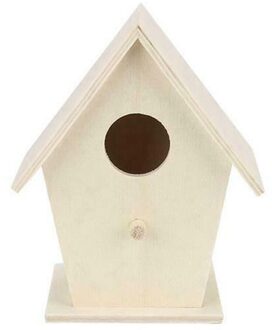 Houten Vogel Huis Nestkastje Voor Kleine Vogels Tuin Decoratie single laag circle