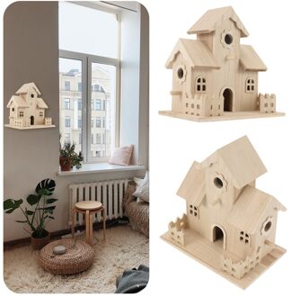 Houten Vogel Huis Opknoping Vogelhuisje Hout Vogels Nest Box Tuin Indoor Ornament