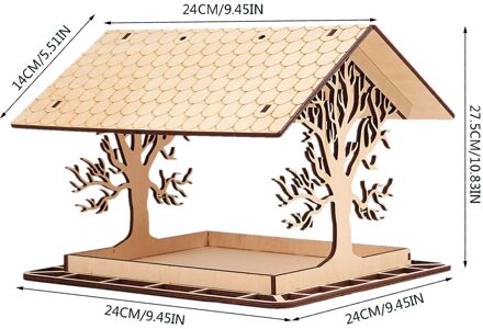 Houten Vogel Huis Vogelhuisje Opknoping Nest Feeder Met Loop Huis Tuin Yard Outdoor Huisdier Decors Hexagon Vormige Met Dak