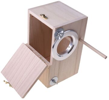 Houten Vogel Nestelen Fokken Doos Huis Parkiet Paring Case Met Clear Window Fo
