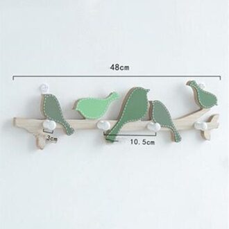 Houten Vogel Vormige Haak Creatieve Kleding Winkel Thuis Muur Kapstokken Woonkamer Entree Muur Sleutel Hanger groen