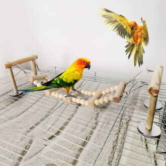 Houten Vogel Zitstokken Stand Speelgoed Papegaai Swing Klimmen Ladder Parkiet Valkparkiet Lovebirds Vinken Spelen Sportscholen Speeltuin