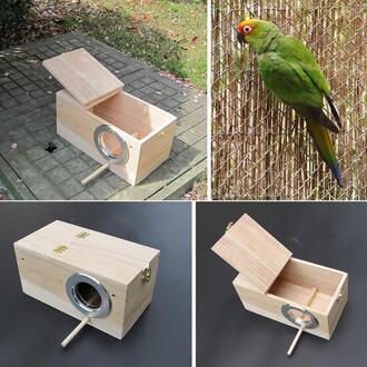 Houten Vogelkooi Breeding Box Nesting Dozen Uitkomen Kooi Voor Parkiet Parkieten Cocktail Finch Lovebird Papegaai Vogel Doos Birdhous