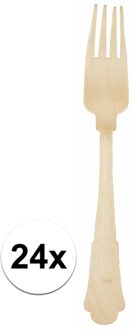 Houten vorken set klassiek 24 stuks - Action products
