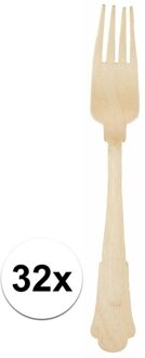 Houten vorken set klassiek 32 stuks - Action products