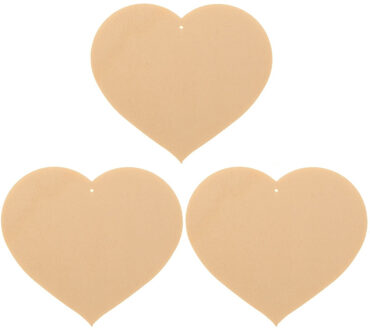 Houten vormen hartjes - 3x - dia 10 cm - Hobby/knutselmateriaal - Hobbydecoratieobject Beige