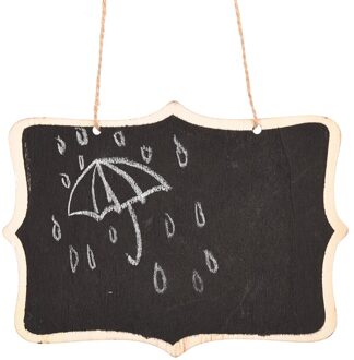 Houten Wand-Mount Zwarte Bord Met Touw/Hout Blackboard Memo/Bericht Board 12*16*0.25cm