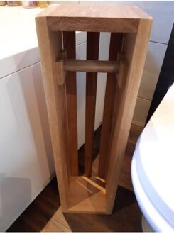 Houten Wc Toiletrolhouder Voetstuk Stand Organizer Wall Mounted Handdoek Servet Houder Telefoon Opbergrek Badkamer Accessoires