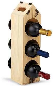 Houten Wijnfles Rack Creatieve En Praktische Rode Wijnrek Woonkamer Decoratie Kast Rode Wijn Opslag Rack 1stk 38x11x10cm