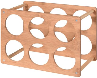 Houten wijnflessen rek voor 6x flessen 35 cm - Wijnrekken Bruin