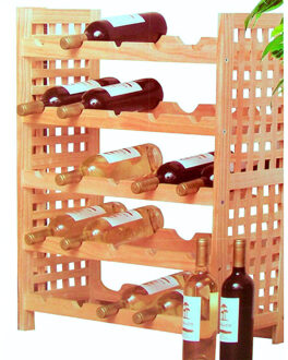Houten wijnrek voor 25 flessen Bruin