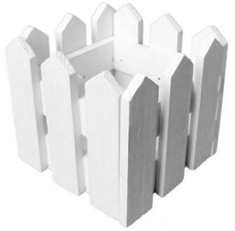 Houten witte Hek Pastorale Bloempot Verticale Tuin Potten Plantenbakken Benodigdheden Voor Kunstmatige Bloem Huis Tuin Bruiloft Decoratie