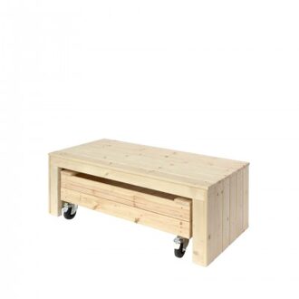 Houten Zandbak Op Wielen Met Bankje - 120 CM Black