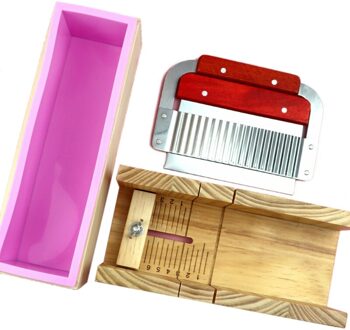 Houten Zeep Loaf Cutter Mold En Zeep Cutter Set C Rechthoek Siliconen Mal Met Houten Doos Rechte En Golvende Zeep cutter 7HH1108243