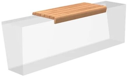 Houten zitting afgerond 100x50cm.