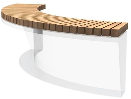 Houten zitting binnenbocht recht 150x150cm.