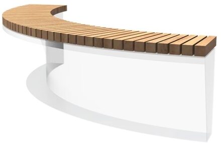 Houten zitting binnenbocht recht 200x200cm.