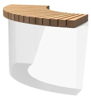 Houten zitting buitenbocht recht 100x100cm.