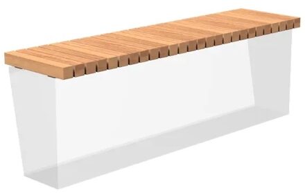 Houten zitting recht 199x50cm.