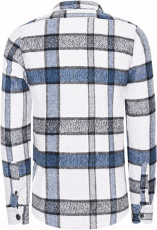 Houthakkers flanellen overhemd Wit/Blauw