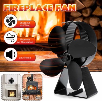 Houtkachel Fan 4 Blades Warmte Aangedreven Kachel Fan Log Hout Pellets Brander Ecofan Thuis Keuken Haard Air Fan voor Kachel