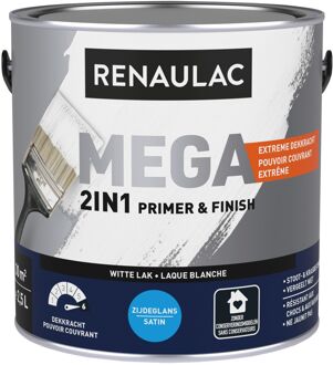 Houtlak Mega - Zijdeglans - Wit - 2,5l