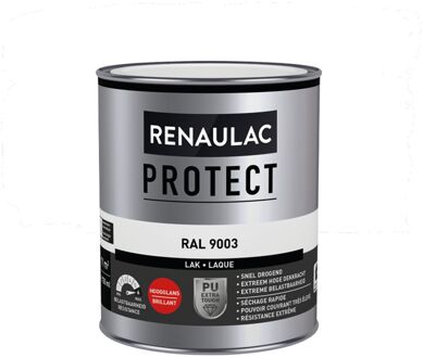 Houtlak Protect - Hoogglans - Signaal Wit Ral 9003 - 750ml