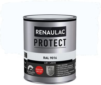 Houtlak Protect - Hoogglans - Verkeerswit Ral 9016 - 750ml