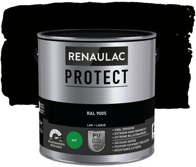 Houtlak Protect - Mat - Gitzwart Ral 9005 - 2,5l