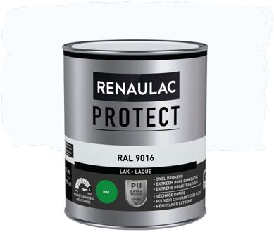 Houtlak Protect - Mat - Verkeerswit Ral 9016 - 0,75l