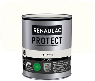 Houtlak Protect - Mat - Zuiver Wit Ral 9010 - 750ml
