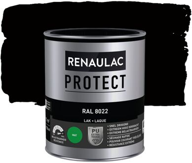 Houtlak Protect - Mat - Zwartbruin Ral 8022 - 750ml