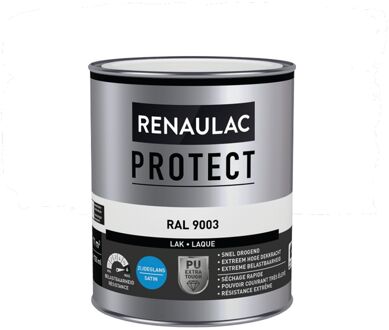Houtlak Protect - Zijdeglans - Signaal Wit Ral 9003 - 750ml