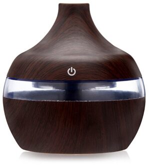 Houtnerf Usb Luchtbevochtiger Etherische Olie Usb Aroma Diffuser Ultrasone Cool Mist Maker 7 Kleur Led Licht Voor Kantoor thuis bruin-2