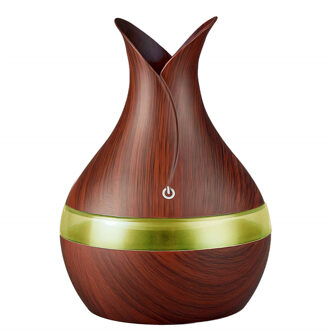 Houtnerf Usb Luchtbevochtiger Etherische Olie Usb Aroma Diffuser Ultrasone Cool Mist Maker 7 Kleur Led Licht Voor Kantoor thuis Chocolade