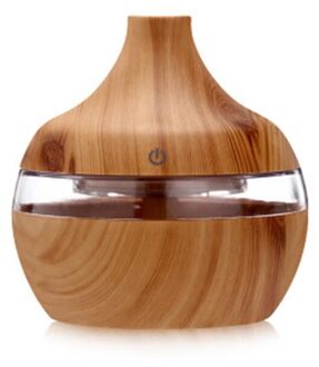 Houtnerf Usb Luchtbevochtiger Etherische Olie Usb Aroma Diffuser Ultrasone Cool Mist Maker 7 Kleur Led Licht Voor Kantoor thuis geel-2