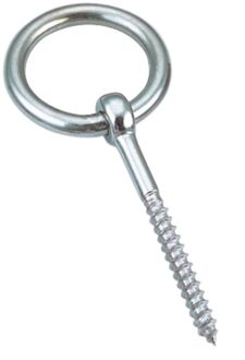 Houtschroef Met Ring - Rvs 316 - 6mm X 40mm, Totale Lengte 60mm