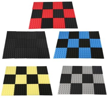 Houtskool Akoestisch Schuim Tegels Geluidsisolatie Schuim Panelen Studio Geluid Padding 2X10X10 Inch lucht blauw en zwart