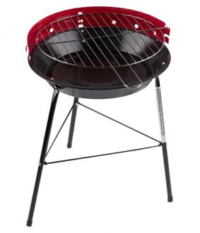 Houtskool Barbecue - rond - D33 x H43 cm - rood - BBQ - driepoot