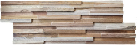 Houtstrips 3D Teakhout NuNu 50x18cm