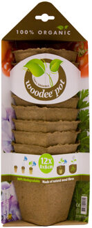 Houtvezel kweekpotjes - 12x - 8 x 7 cm - stekpotjes - Kweekbak - Turfpotjes - moestuin