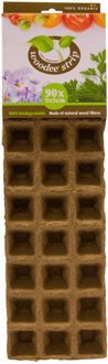 Houtvezel kweekpotjes/stekpotjes 1x tray met 90 vakjes 5 x 5 cm