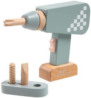 howa ® Houten kinderboormachine met magnetische bits Grijs